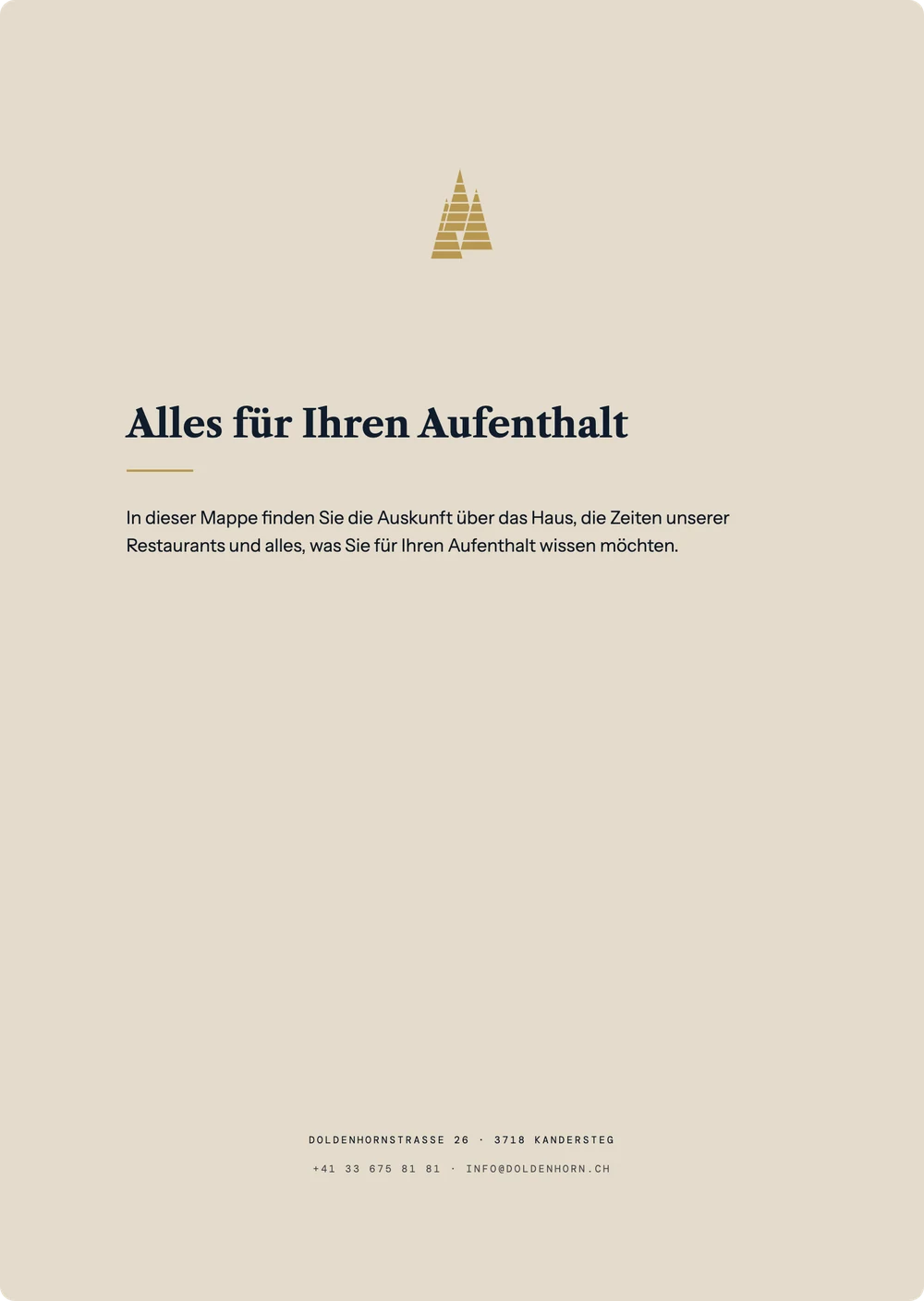 Zimmermappe · Rückseite