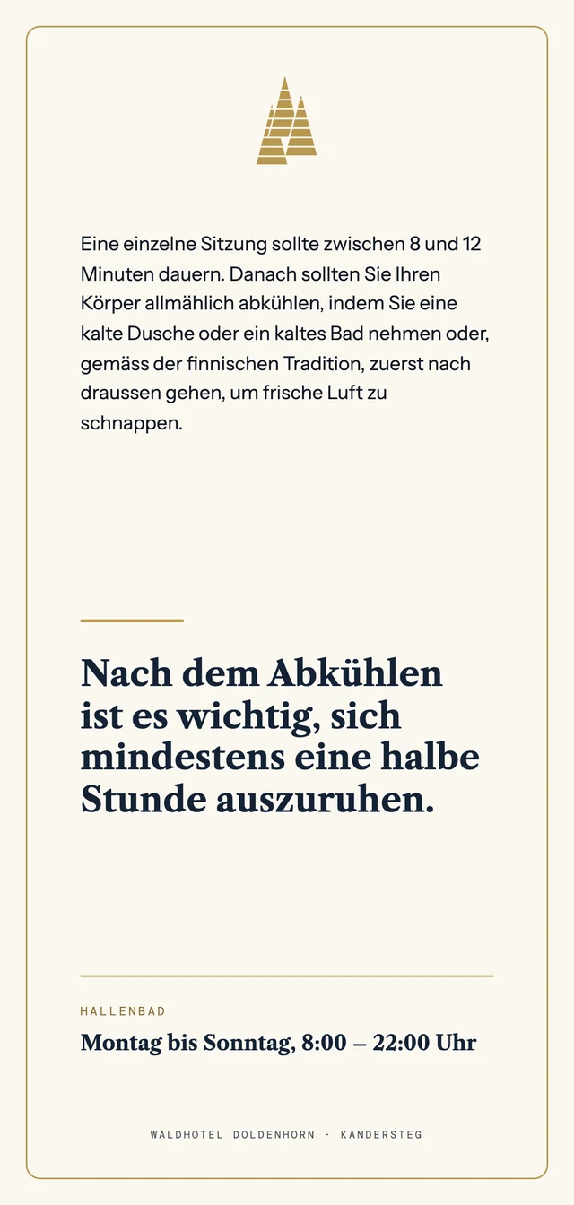 Saunakarte · Rückseite