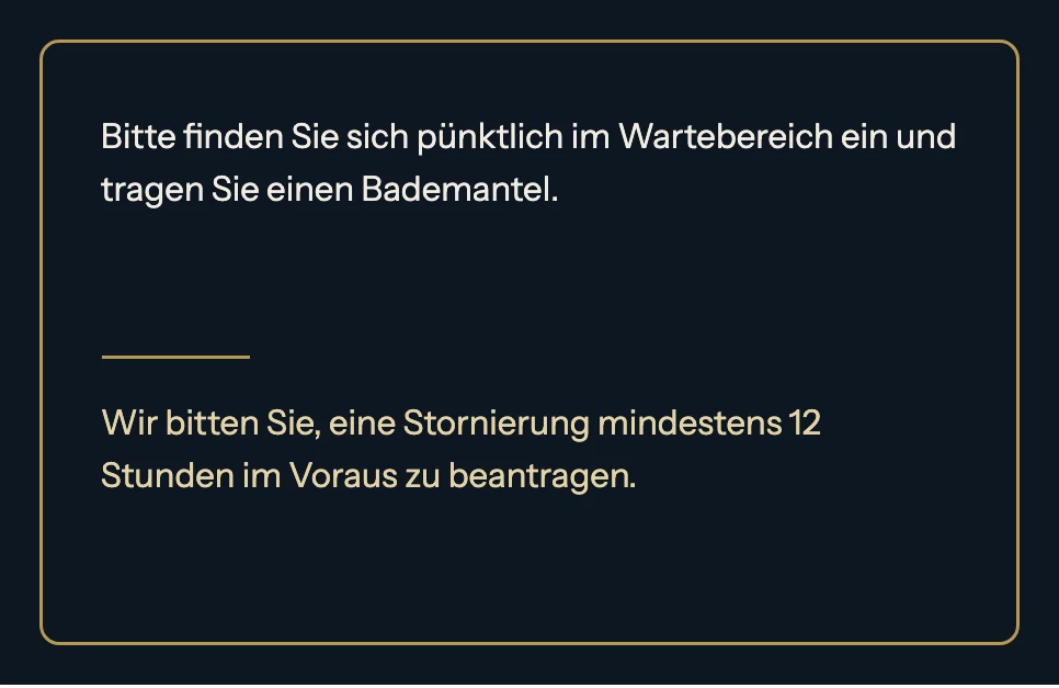 Terminkarte fürs Spa · Rückseite