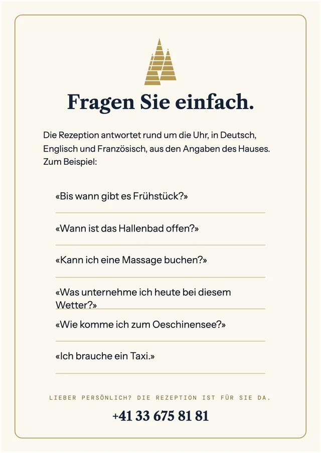 Zimmermappe mit QR-Code · Rückseite