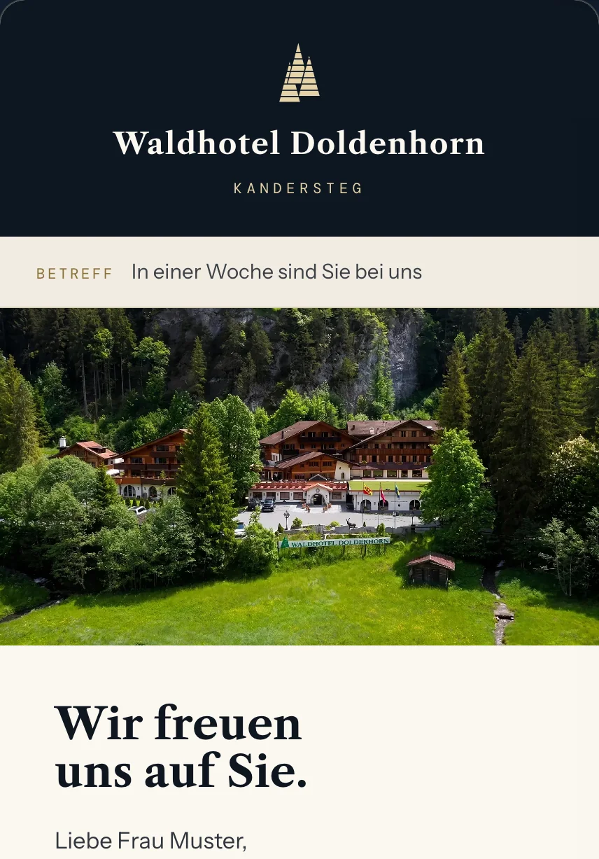 Mail: In einer Woche sind Sie bei uns