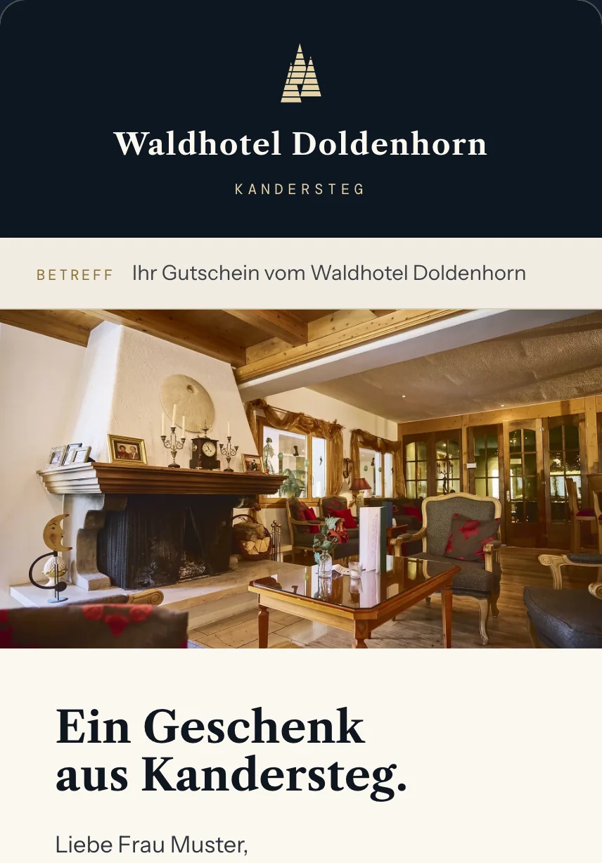 Mail: Ihr Gutschein vom Waldhotel Doldenhorn