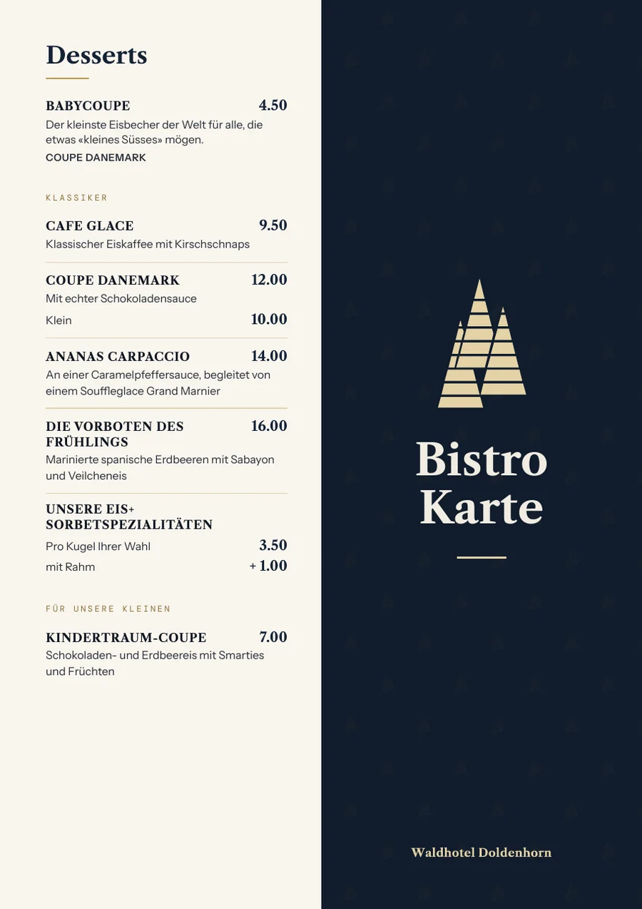 Idee: Bistrokarte
