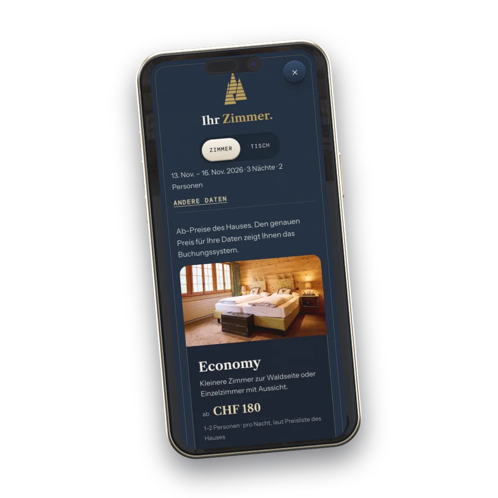 Ein Handy mit dem Zimmer-Finder